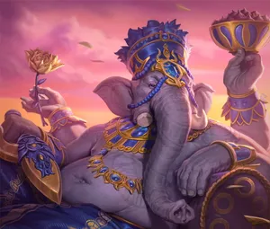 Divine Glow Of Lord Ganesha In Hd Wallpaper