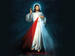 Divine Mercy Of Jesus In Landscape Wallpaper