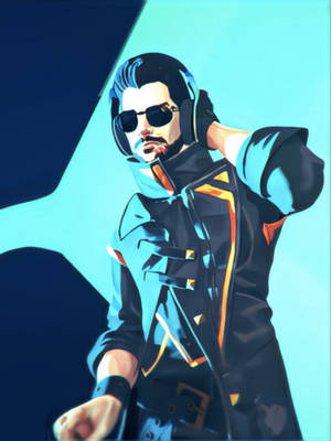 Dj Alok Free Fire Cyan Vector Art Wallpaper