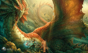 Dnd Dragon And Elf Battle Wallpaper