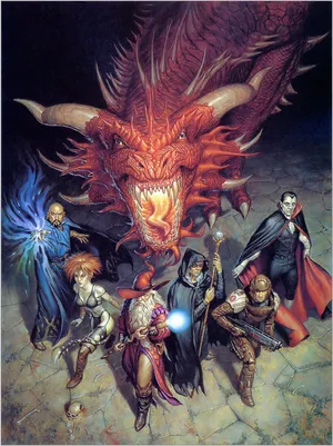 Dnd Heroes And Red Dragon Wallpaper