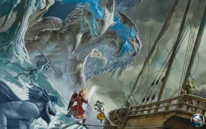Dnd Two Headed White Dragon Wallpaper