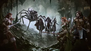 Dnd Underdark And Elf Face Off Wallpaper