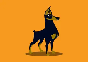Dobermann Dog Minimalist Digital Art Wallpaper