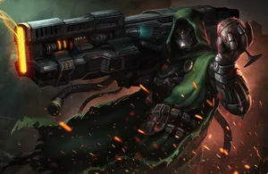 Doctor Doom With Weapon Wallpaper