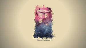 Doctor Who Tardis Pink Blue Artwork Wallpaper