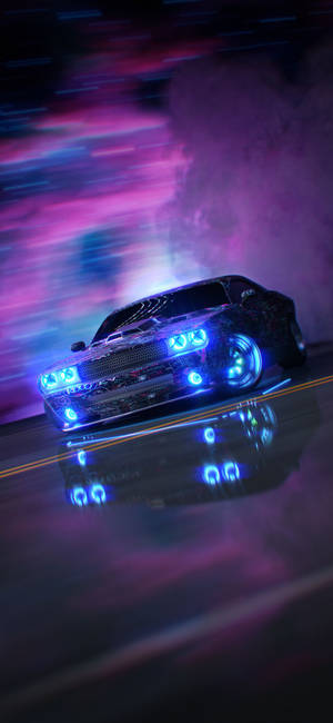 Dodge Challenger Neon Phone Wallpaper