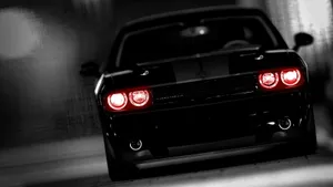 Dodge Challenger With Headlights Wallpaper