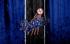 Dodgers Paint Splattered Logo Wallpaper