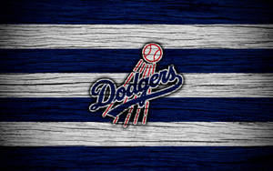 Dodgers Striped Wooden Logo Wallpaper