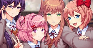 Doki Doki Literature Club Girls Selfie Wallpaper