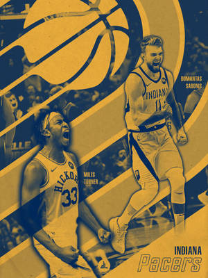 Domantas Sabonis Pacers Design Theme Wallpaper