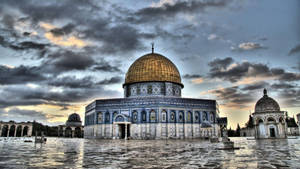 Dome Of The Rock Flooded Wallpaper