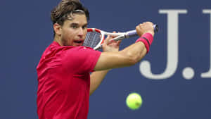 Dominic Thiem Intense Tennis Match Wallpaper