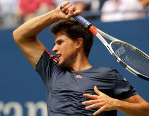 Dominic Thiem Striking Stance Wallpaper