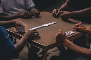 Dominos Around The Table Wallpaper