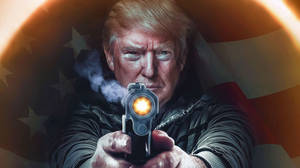 Donald Trump Firing Gun Meme Wallpaper