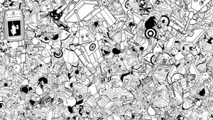 Doodle Art Robot Wallpaper