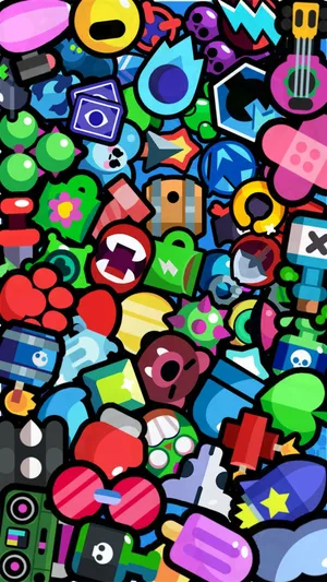 Doodle Brawl Stars Icons Wallpaper