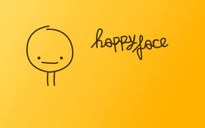 Doodled Happy Face In Yellow Wallpaper