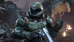 Doom Hd Marine In Green Suit Wallpaper