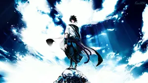 Dope Anime Sasuke In Rock Wallpaper
