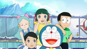 Doraemon With Some Other Characters Wallpaper