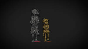 Dororo And Hyakkimaru Black Wallpaper