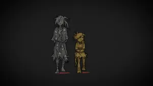 Dororo And Hyakkimaru Black Wallpaper