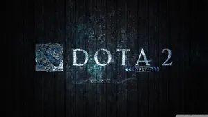 Dota 2 Logo Dark Blue Wood Wallpaper