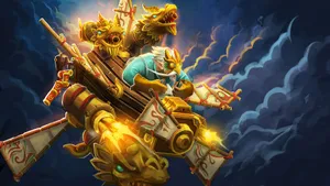 Dota Gyrocopter Grey Clouds Wallpaper
