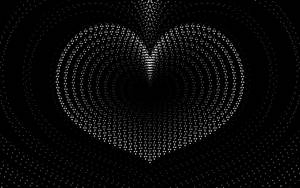 Dotty Black And White Heart Wallpaper