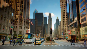 Downtown Chicago In The Daytime Wallpaper