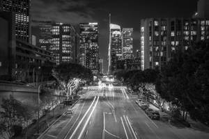 Downtown Los Angeles In Black And White Wallpaper