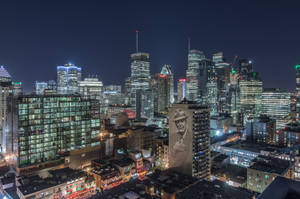 Downtown Montreal Quebec At Night Wallpaper