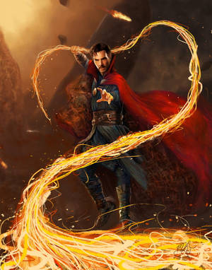 Dr Strange Using Whip Powers Wallpaper