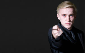 Draco Malfoy Wizard With Wand Wallpaper