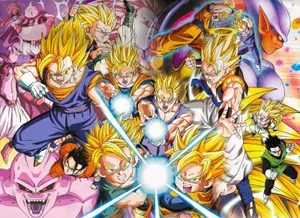 Dragon Ball Cast Featuring Goten Wallpaper