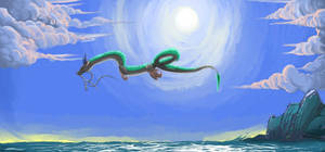 Dragon Haku Artwork Spirited Away Desktop Wallpaper