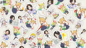 Dragon Maid Ensemble With Lucoa, Elma, And Others Wallpaper