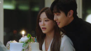 Dramatic Business Proposal Scene With Cake Wallpaper