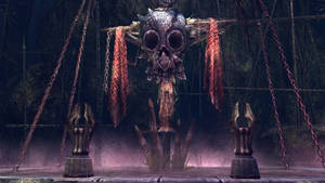 Dramatic Dark Side Metal Skull In Tera Wallpaper