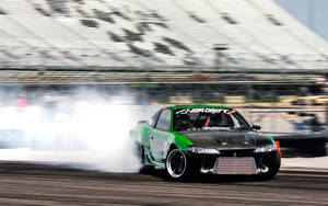 Drift Cars Green And Black Car Wallpaper