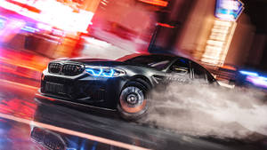 Drifting Black Car Wallpaper