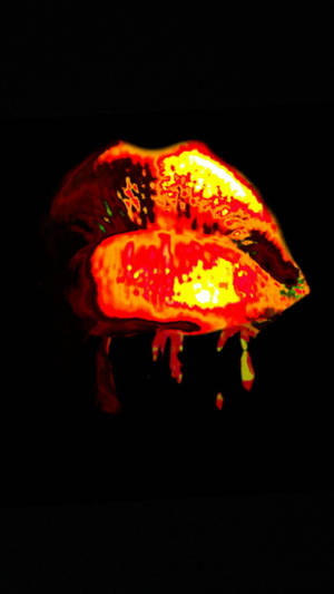 Drippy Aesthetic Fiery Lips Wallpaper