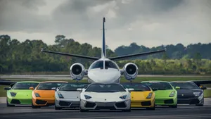 “driving On A Private Jet And Experiencing Luxury” Wallpaper