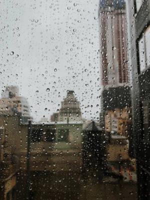 Drops, Rain, Window, City, Glass Wallpaper