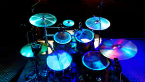 Drum Set Stage Lights Wallpaper