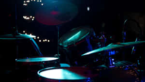 Drum Set Stage Lights Wallpaper