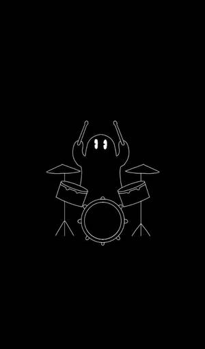 Drummer Ghost Aesthetic Black Wallpaper